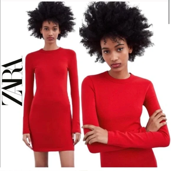 slim fit dress slacks Kovna Red Fitted Midi Dress w/ Open Back main image 1